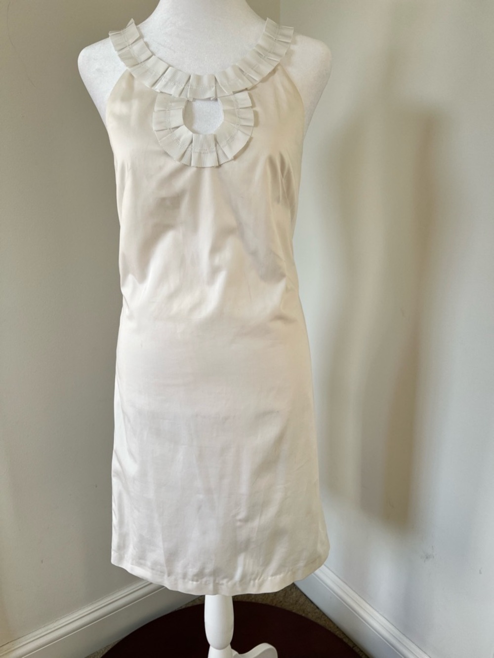 White Ruffled Strap Dress